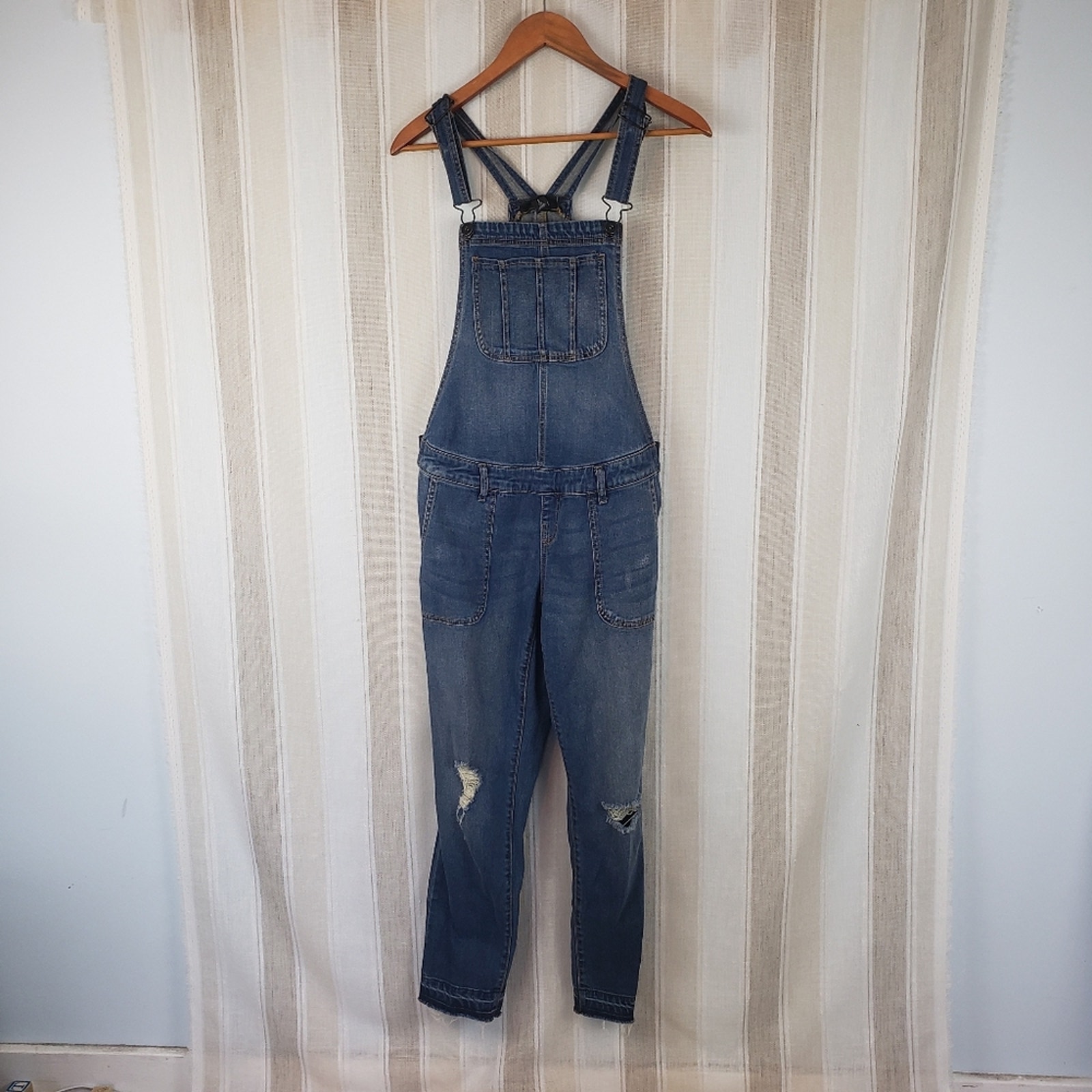 Indigo Blue Maternity Denim Jean Overalls Blue Size Small