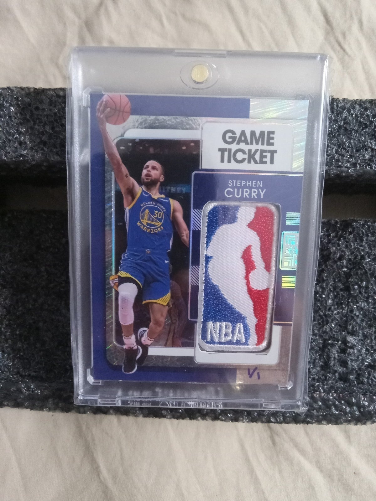 CARDS STIKER JERSEY NBA PARCHT 1/1 BASKEBOLL STEPHEN CURRY ORGINAL NBA COLETION