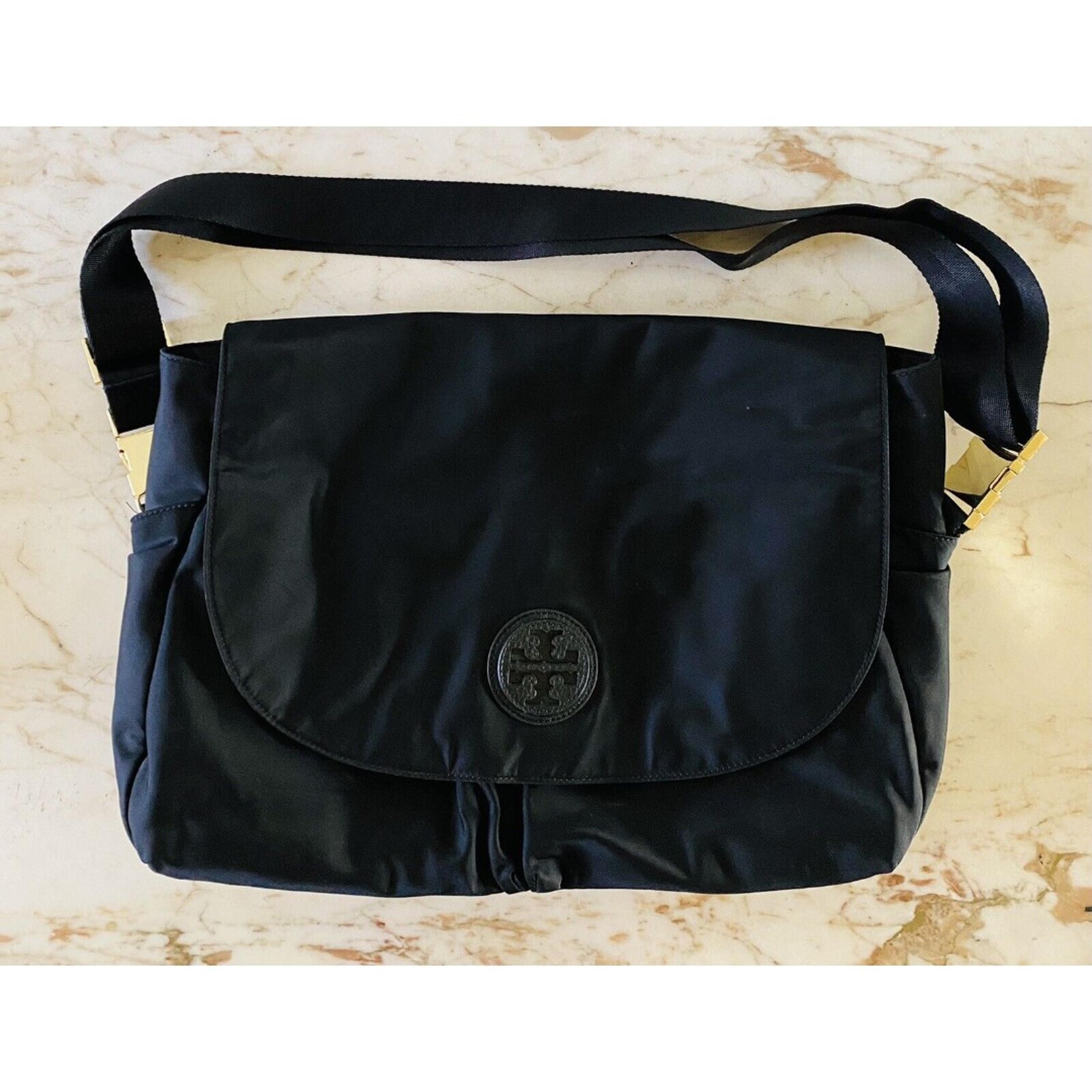 TORY BURCH Solid Black Nylon Large Messenger Bag