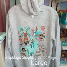 Disney Parks It's a small world Zip Up Grey Hoodie