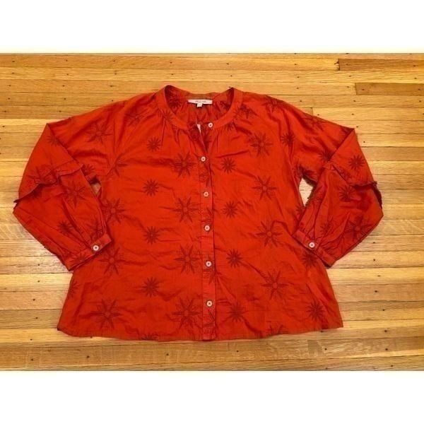 Madewell Embroidered Bubble Sleeve Button Down Top NWT.