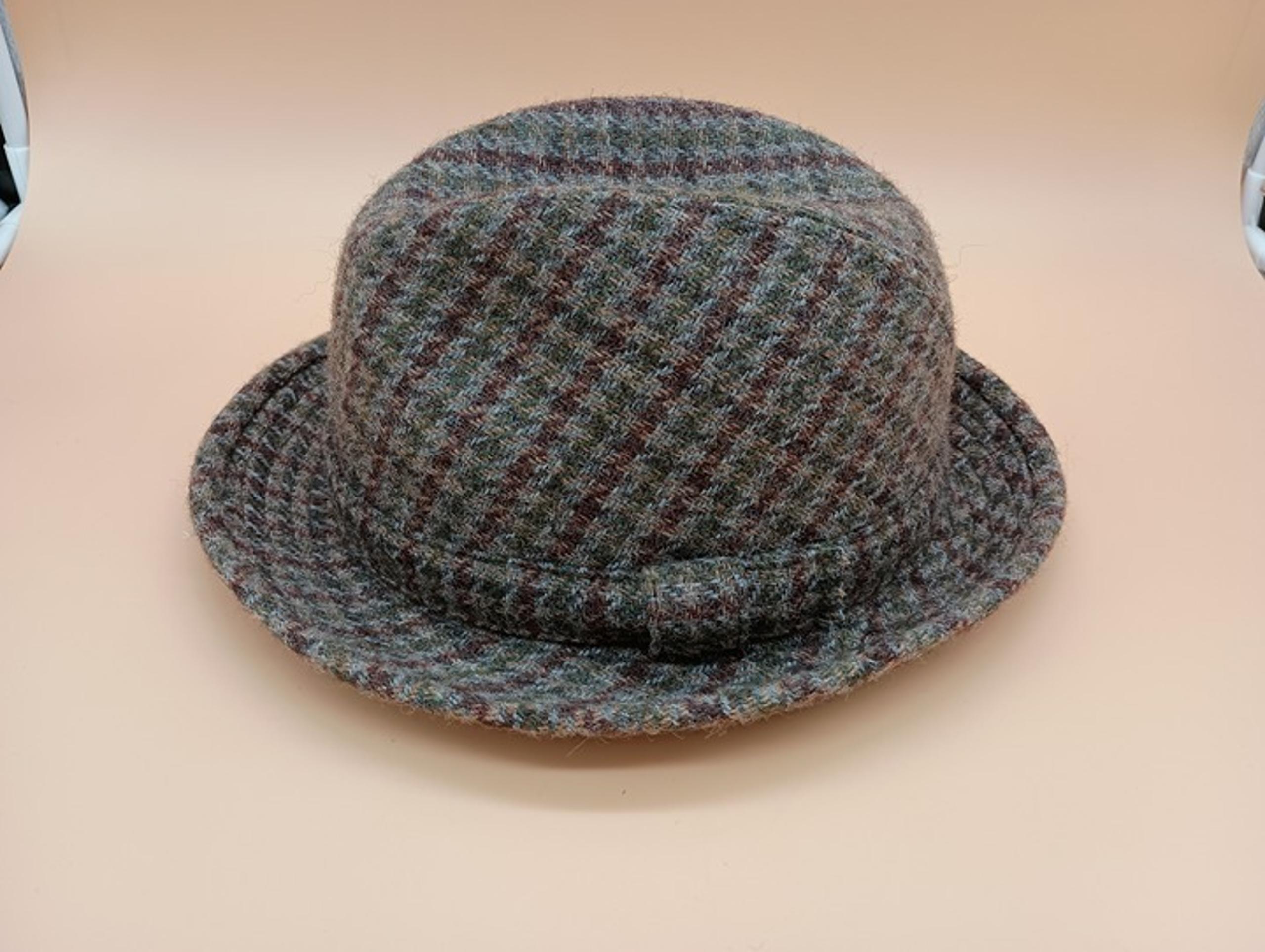 Vintage 1960s Wool Houndstooth Fedora Size 7 Lock & Co London VGUC
