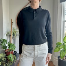 Everlane merino wool polo sweater, black, size XS men’s