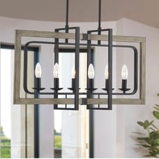 Rustic Farmhouse 6-Light Candle Lighting Pendant Light Chandelier
