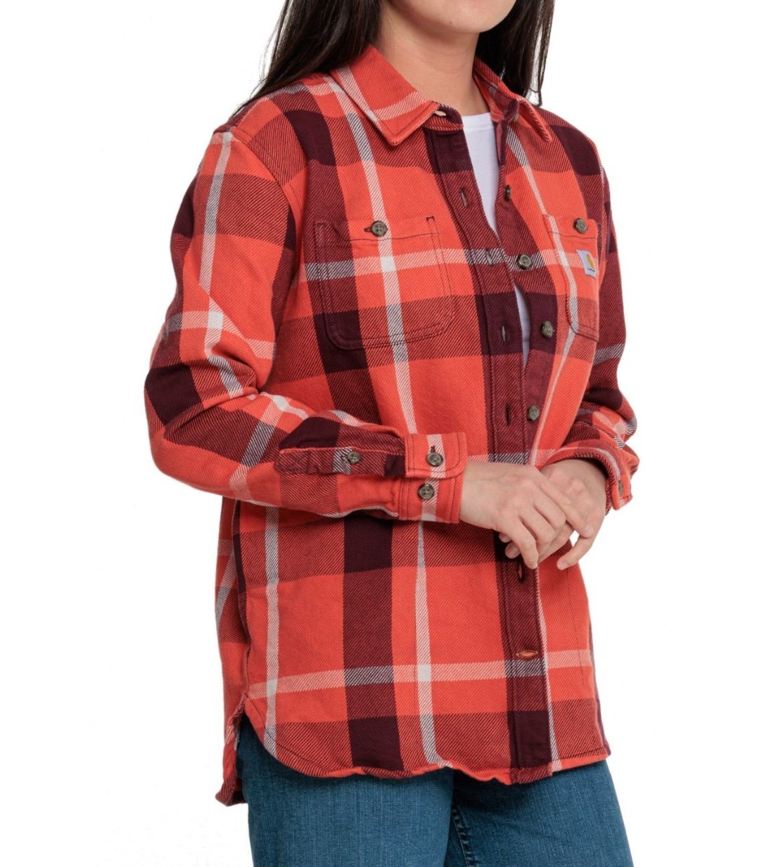 Medium Carhartt Loose Fit Heavyweight Twill Plaid Shirt
