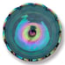 Vintage Indiana Glass iridescent Peacock BlueGarland Pedestal Bowl