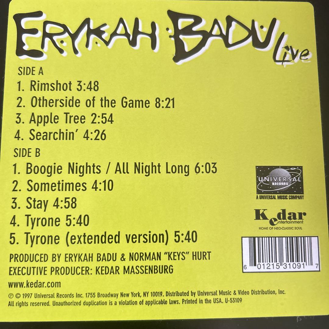 Erykah Badu Live Album LP