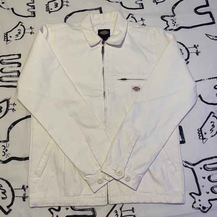 dickies eisenhower jacket canvas denim white workwear mens womens unisex