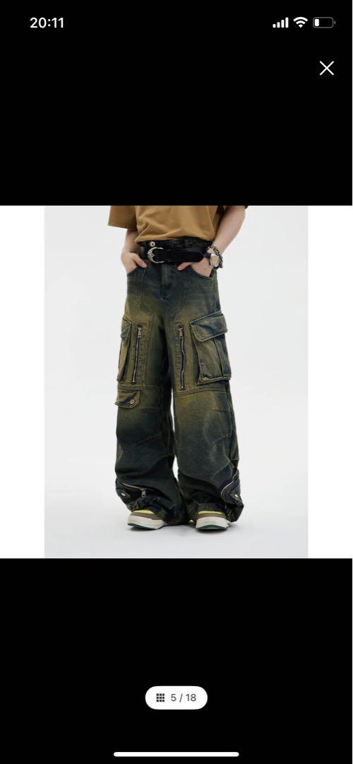 PeopleStyle Straight Leg Denim Cargo Pants – peoplestyle