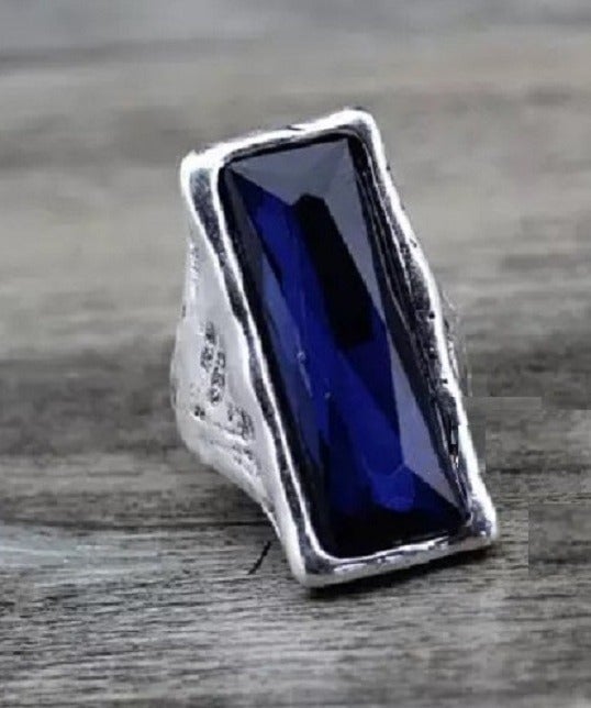 Handmade Uno de 50 STYLE Ring BLUE Size 8 (R39)