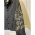 Lularoe Womens Jacket Sz 2XL Gray Embroidered Flowers Layered Sleeves