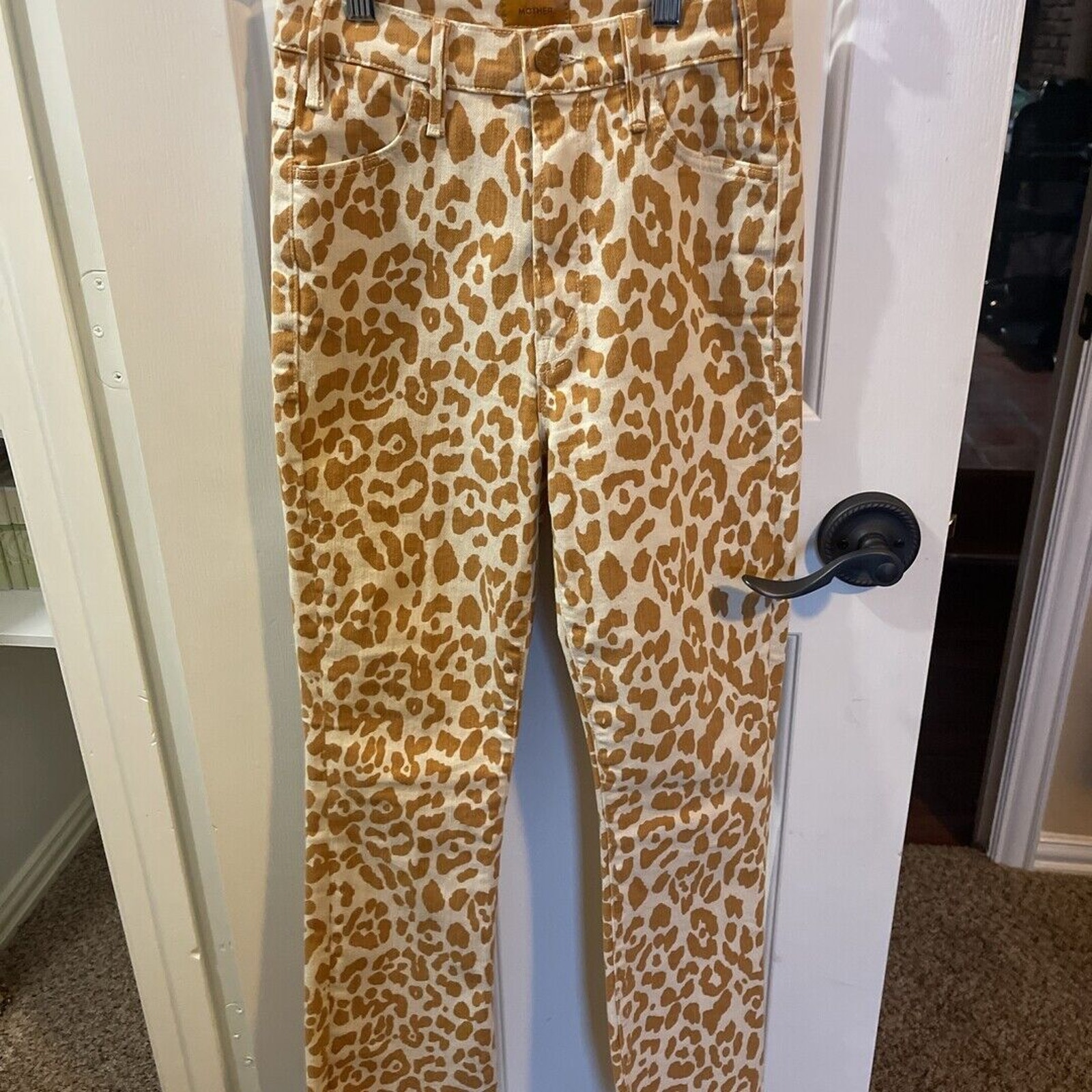 Leopard Print Straight Leg Jeans
