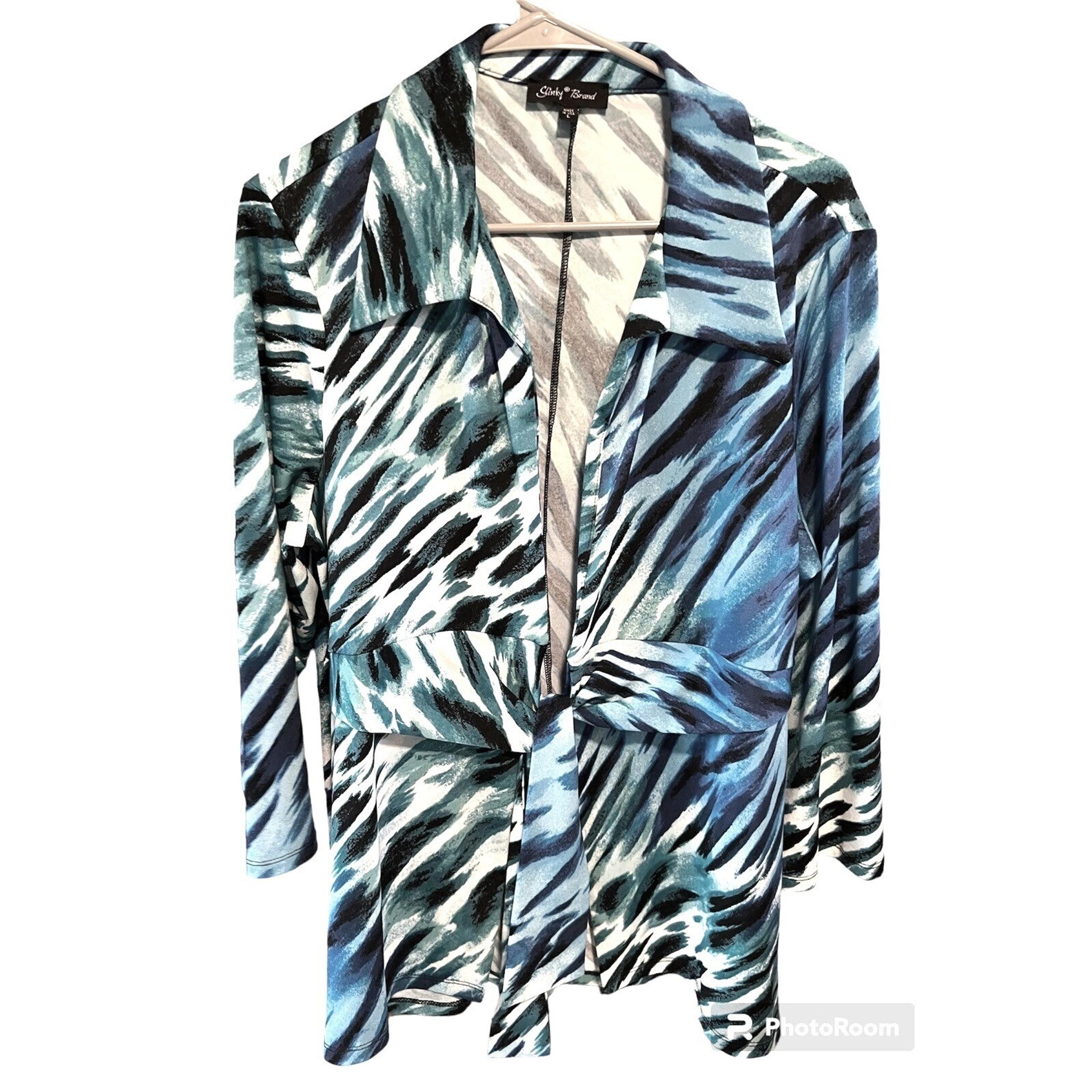 Slinky Brand Blazer Blue And Black Size Large
