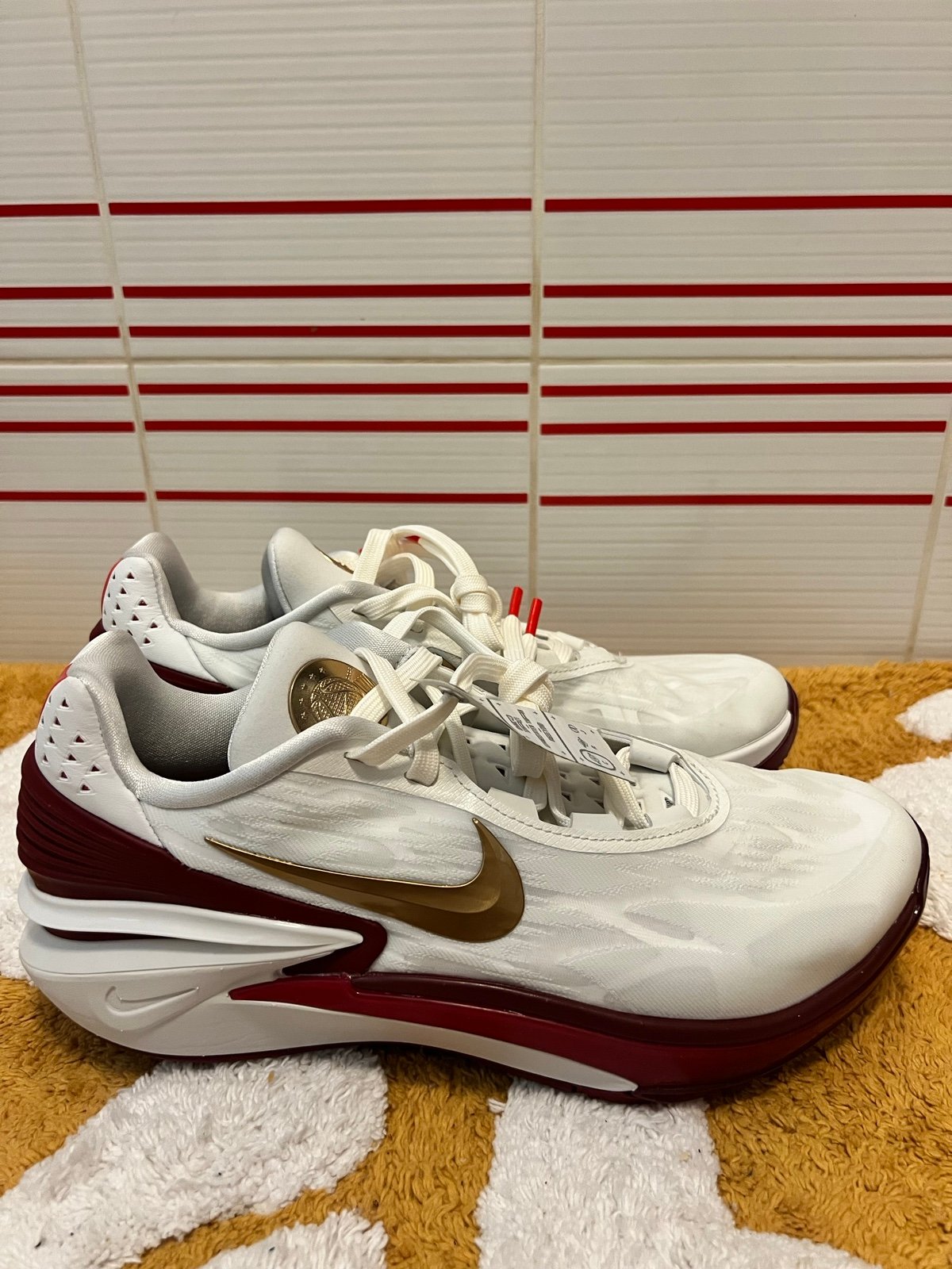 Nike Air Zoom GT Cut 2 Sisterhood Basketball Shoes White/Maroon/Gold Women 9.5
