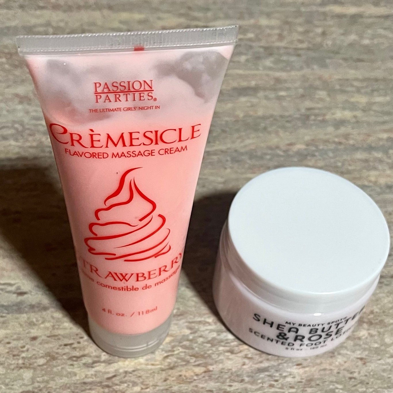 Passion Parties Cremesicle Strawberry flavored massage cream & foot lotion