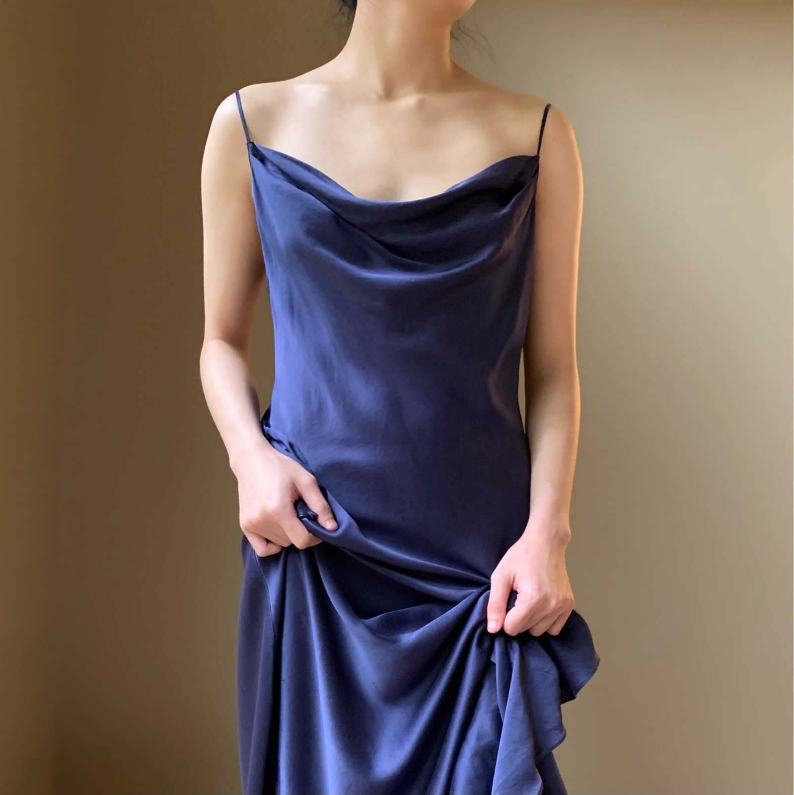Victoria’s Secret vintage 100% silk blue maxi slip gown size s
