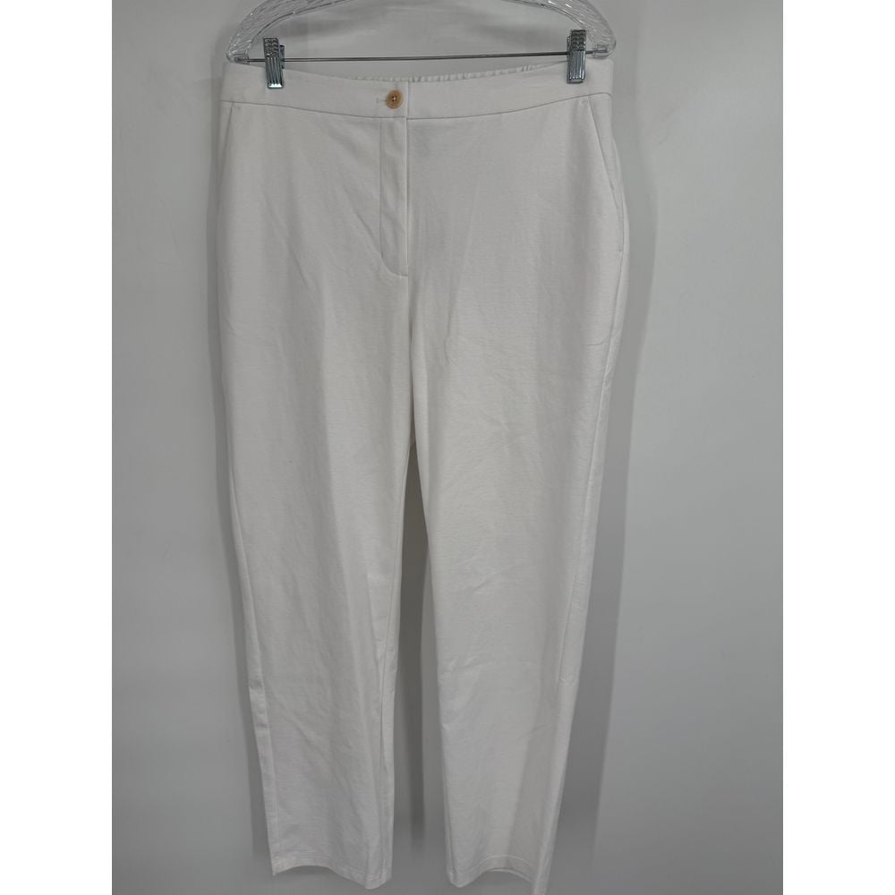 Eileen Fisher Women's Ankle High Waisted Pant Sz L Elastic Waist White NWT