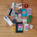 200 specialty Lego pieces with sticker decals space, pets, friends, food