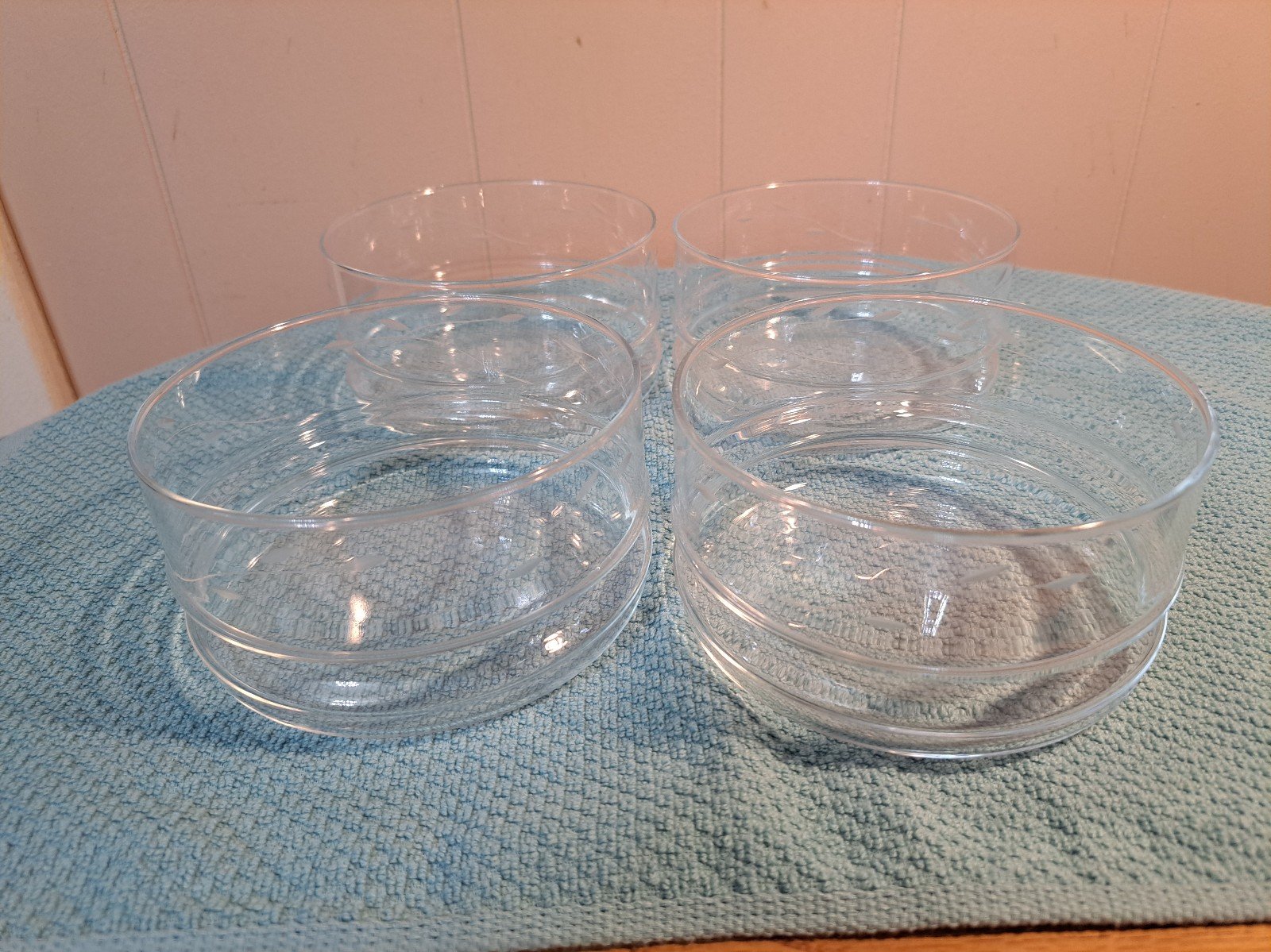 Princess House Hand Blown Crystal Glass bowl set of 4