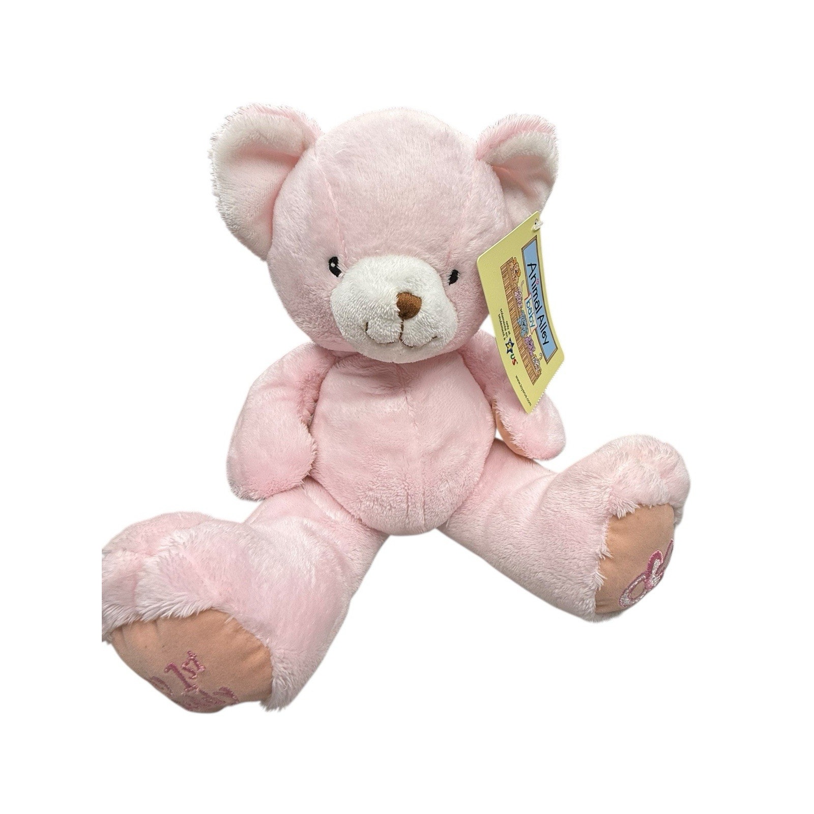 VTG Toys R Us Animal Alley Baby Pink My 1st Teddy Bear Stuffed Animal Plush New!