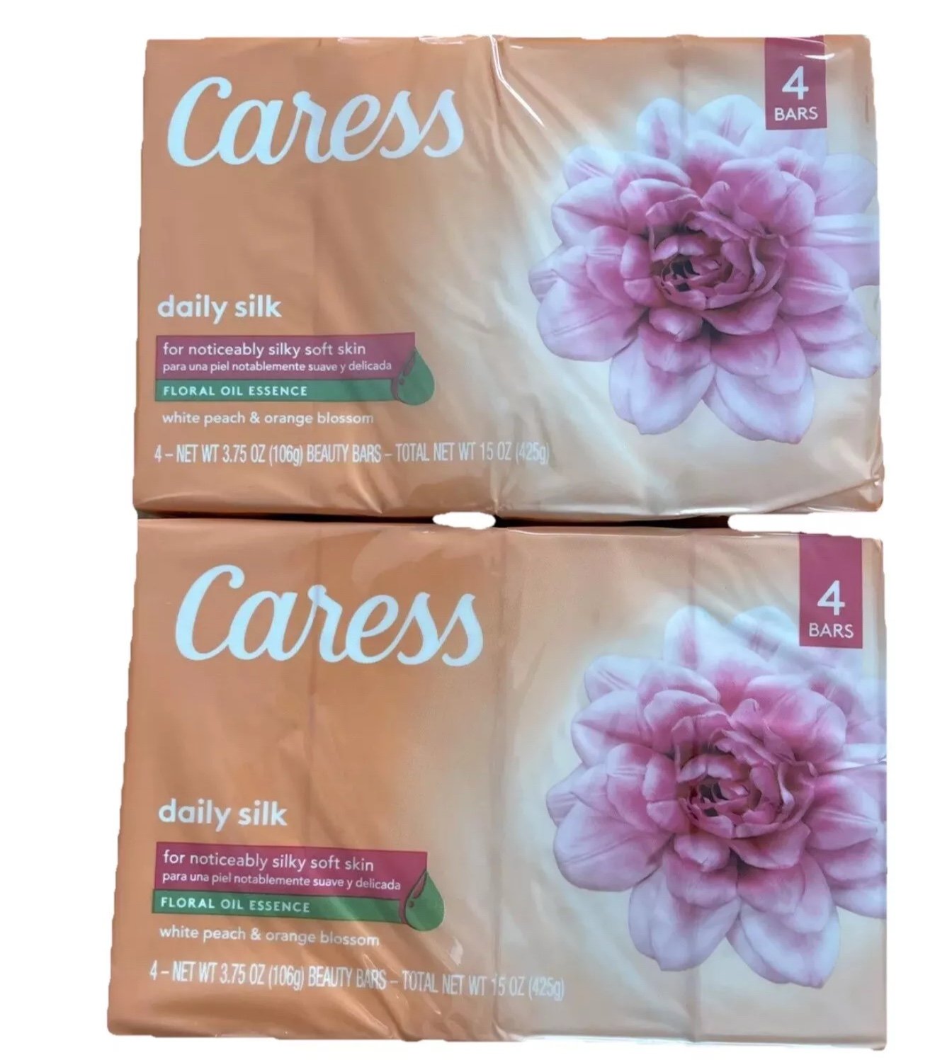 Caress Daily Silk Beauty Bar Soap White Peach and Orange Blossom ( 8 Count )