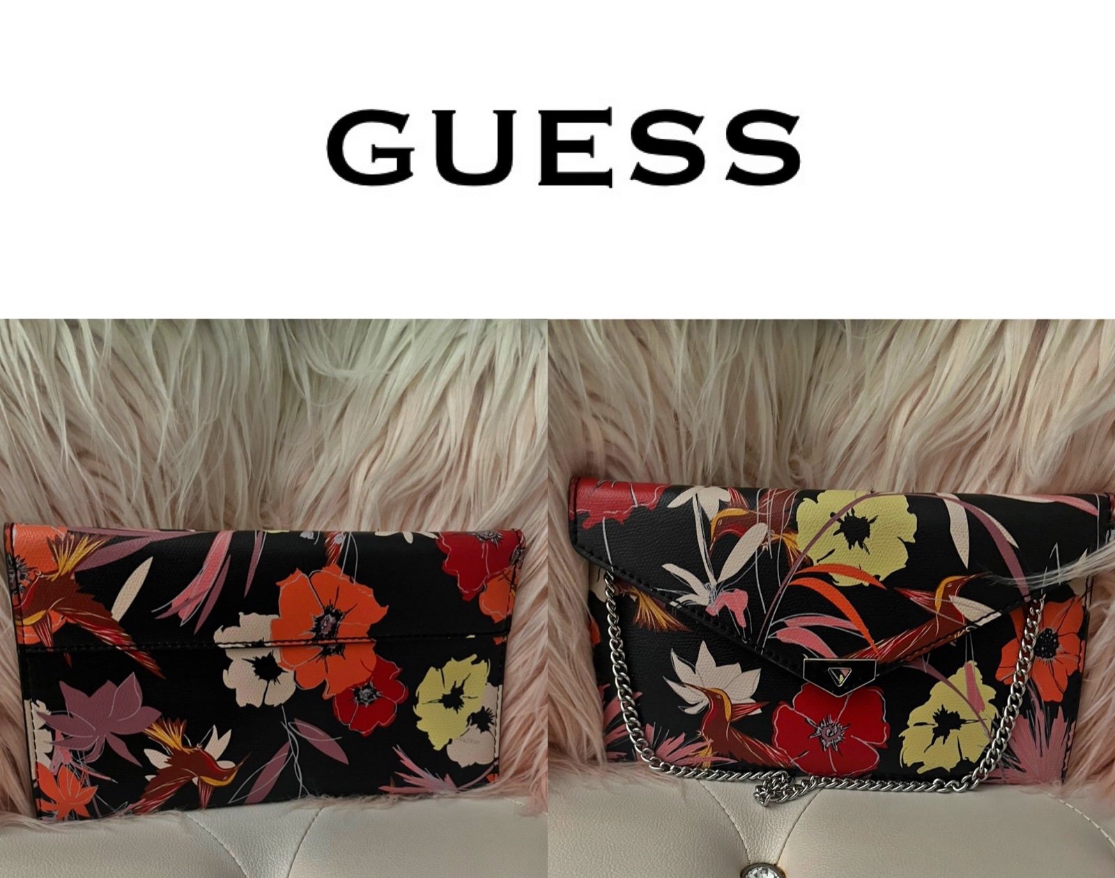 flower print clutch bag