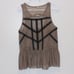 Free People Lace & Stripe Peplum in black toasted almond Top Women Size Medium