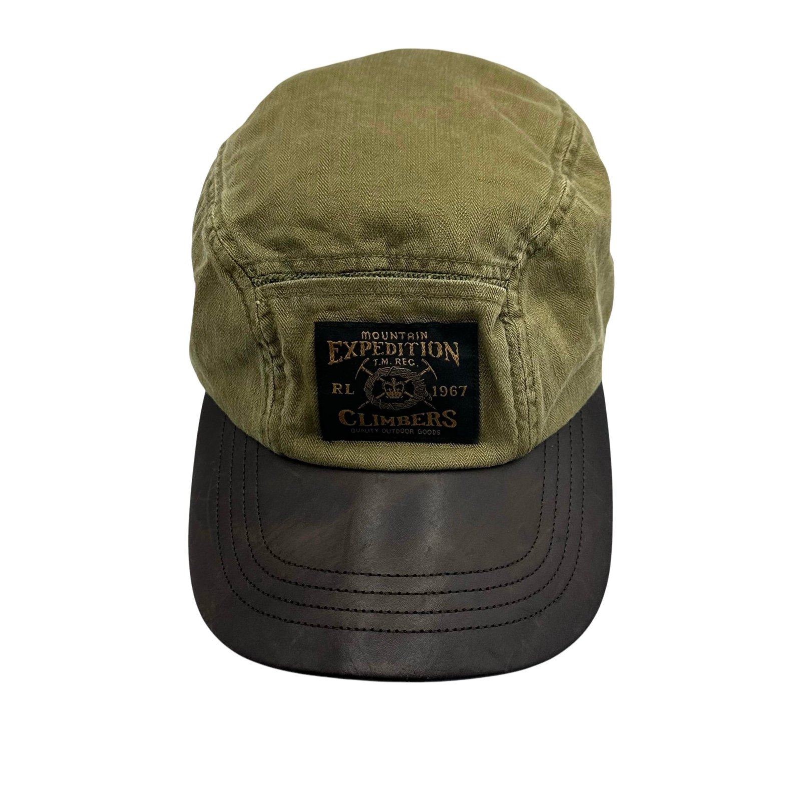 Polo Country Ralph Lauren Hat Leather Brim Expedition Climbers Mountain Sz S/M