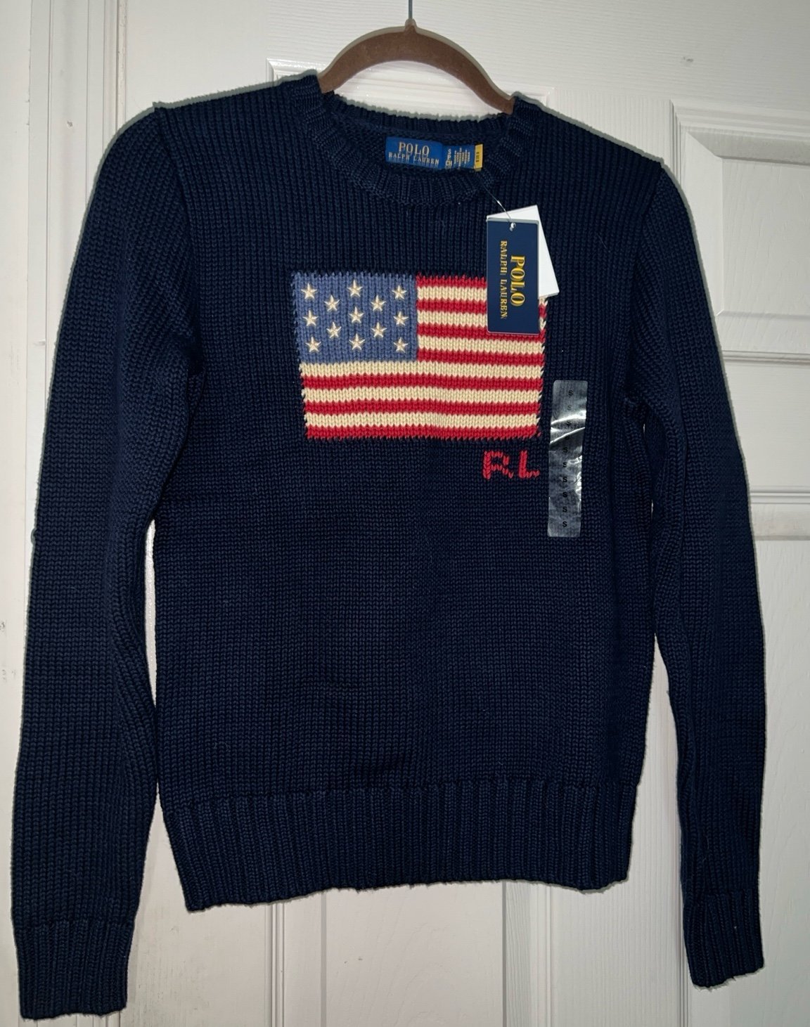 Polo Ralph Lauren Iconic Flag Sweater in Navy - Size Small -New with Tags