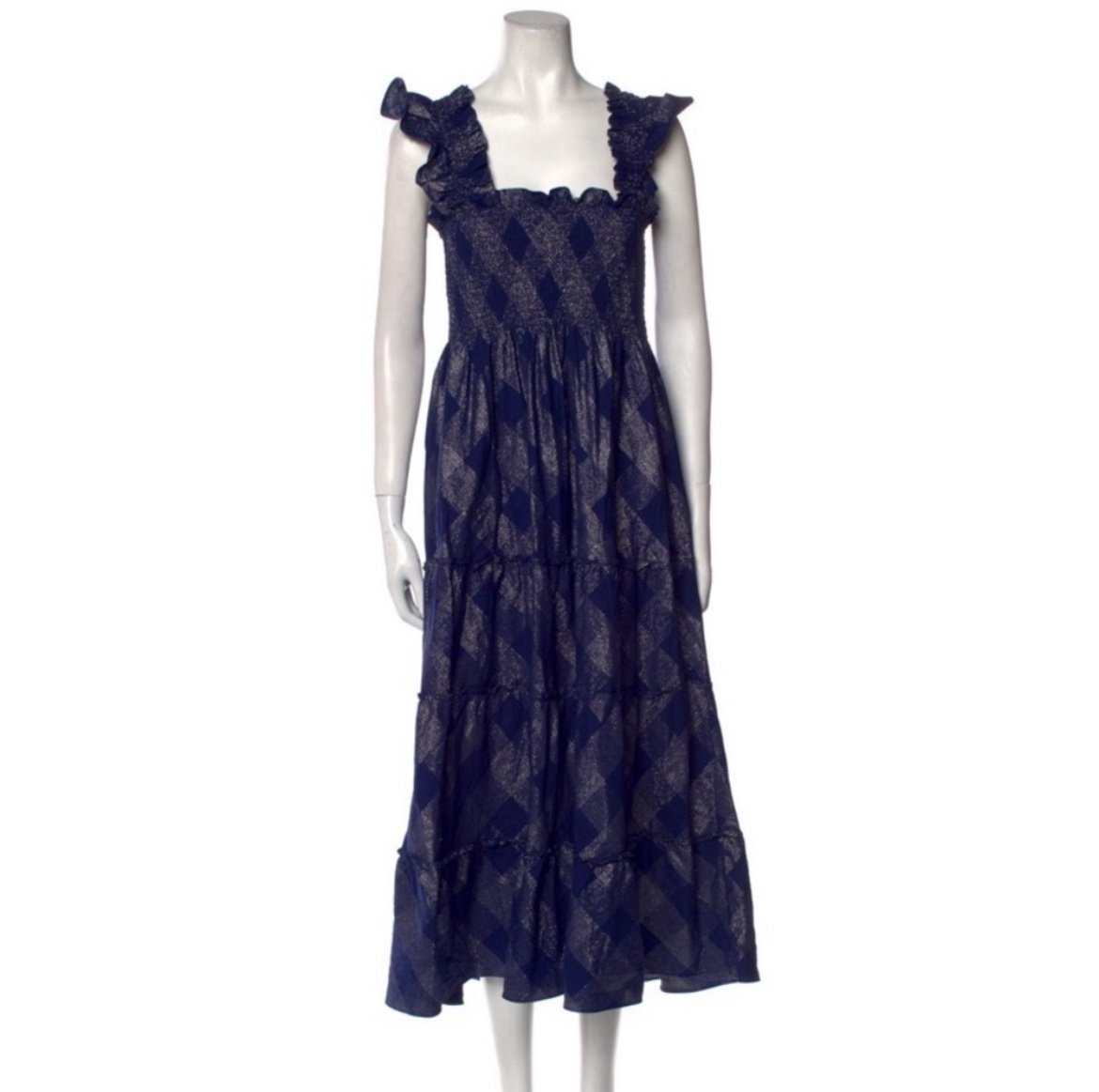 Hill House Ellie Nap Dress Navy Metallic Print Size XS Like New