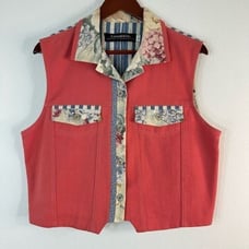Vintage Canvasbacks Lutton & Horsfield Patchwork Denim Vest Womens Large