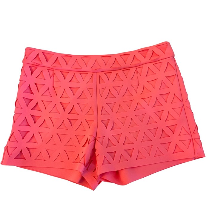 NEW Lilly Pulitzer Lorna Short in Pink Sun Ray Daisy Laser Cut Bright - Size 0