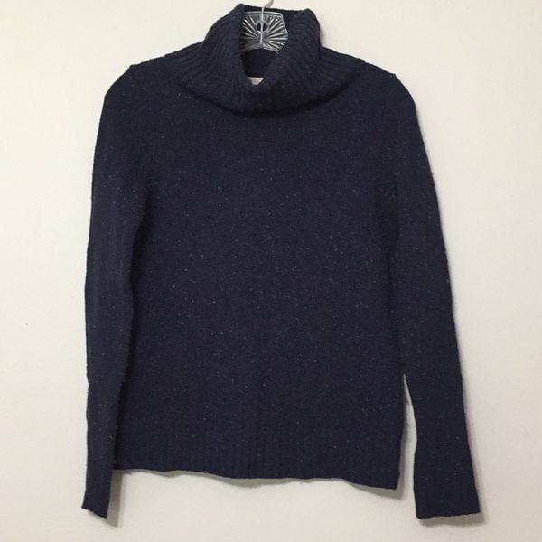 J. Crew Women's XXS Extra Extra Small Blue Confetti Lamb's Wool Blend Cowl Neck