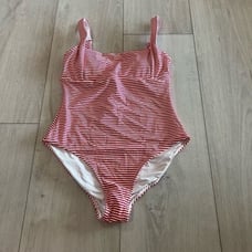 Sea level SORRENTO STRIPE SQUARE NECK ONE PIECE - RED size 6