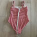 Sea level SORRENTO STRIPE SQUARE NECK ONE PIECE - RED size 6
