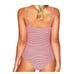 Sea level SORRENTO STRIPE SQUARE NECK ONE PIECE - RED size 6