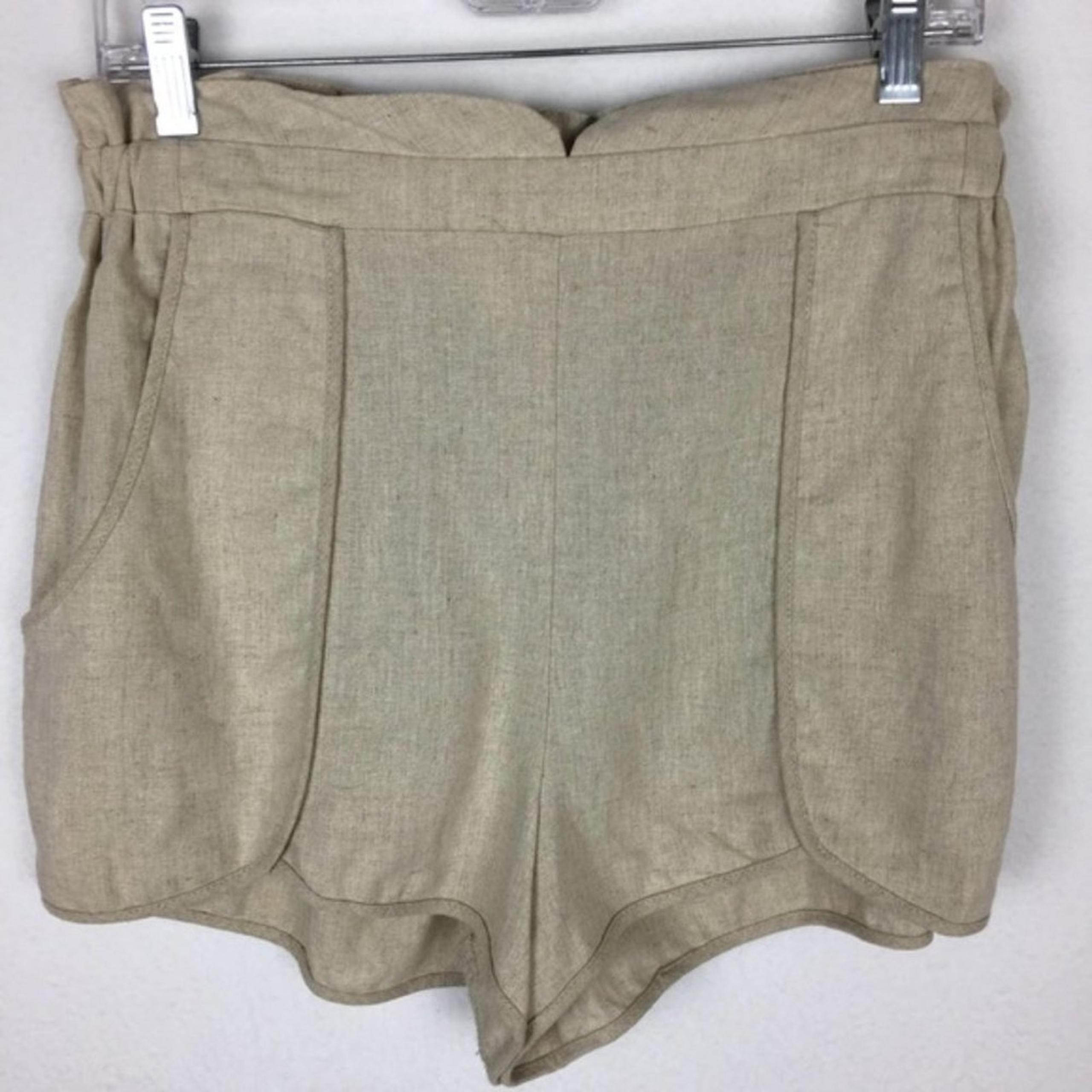 Staring at Stars Tan High Rise Linen Shorts Large