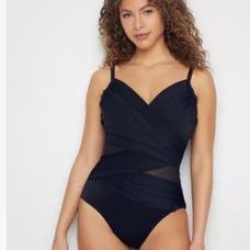 Coco Contours Womens Swimsuit Sterling V-Neck Underwire swimsuit black ,10 34C/D