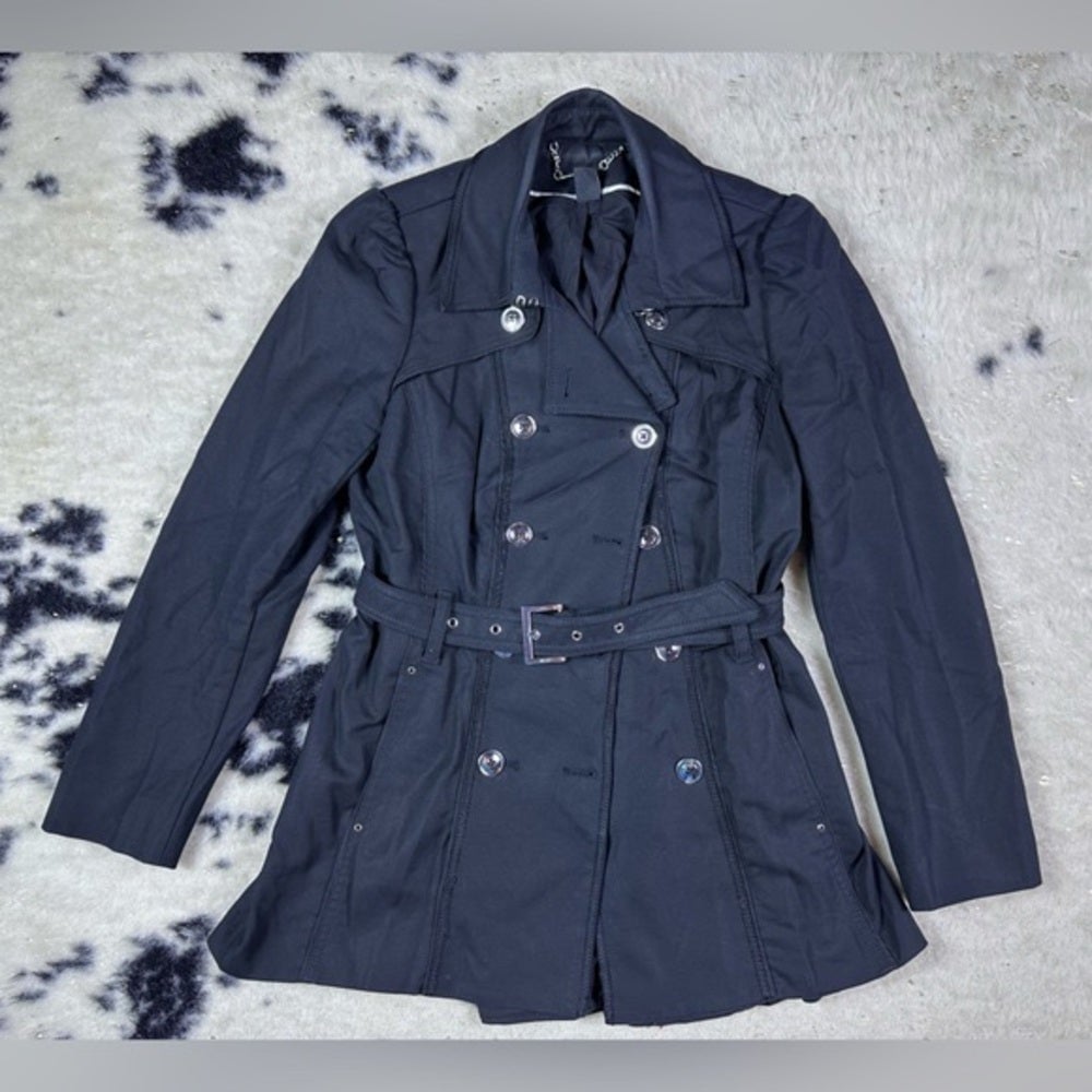 White House Black Market Women’s Black Double Breasted Pea Coat Size Small