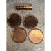 Vtg Solid Hammered Copper Coaster Napkin Ring Set of 4 Coppersmith MCM New