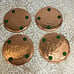 Vtg Solid Hammered Copper Coaster Napkin Ring Set of 4 Coppersmith MCM New