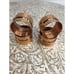 Vtg Solid Hammered Copper Coaster Napkin Ring Set of 4 Coppersmith MCM New