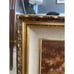 Autumn Landscape, Vintage Oil Painting, River and Trees, Rich Ornate Gold Frame