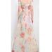 Janique 9621 Floral Short Sleeves Off Shoulder Evening Gown