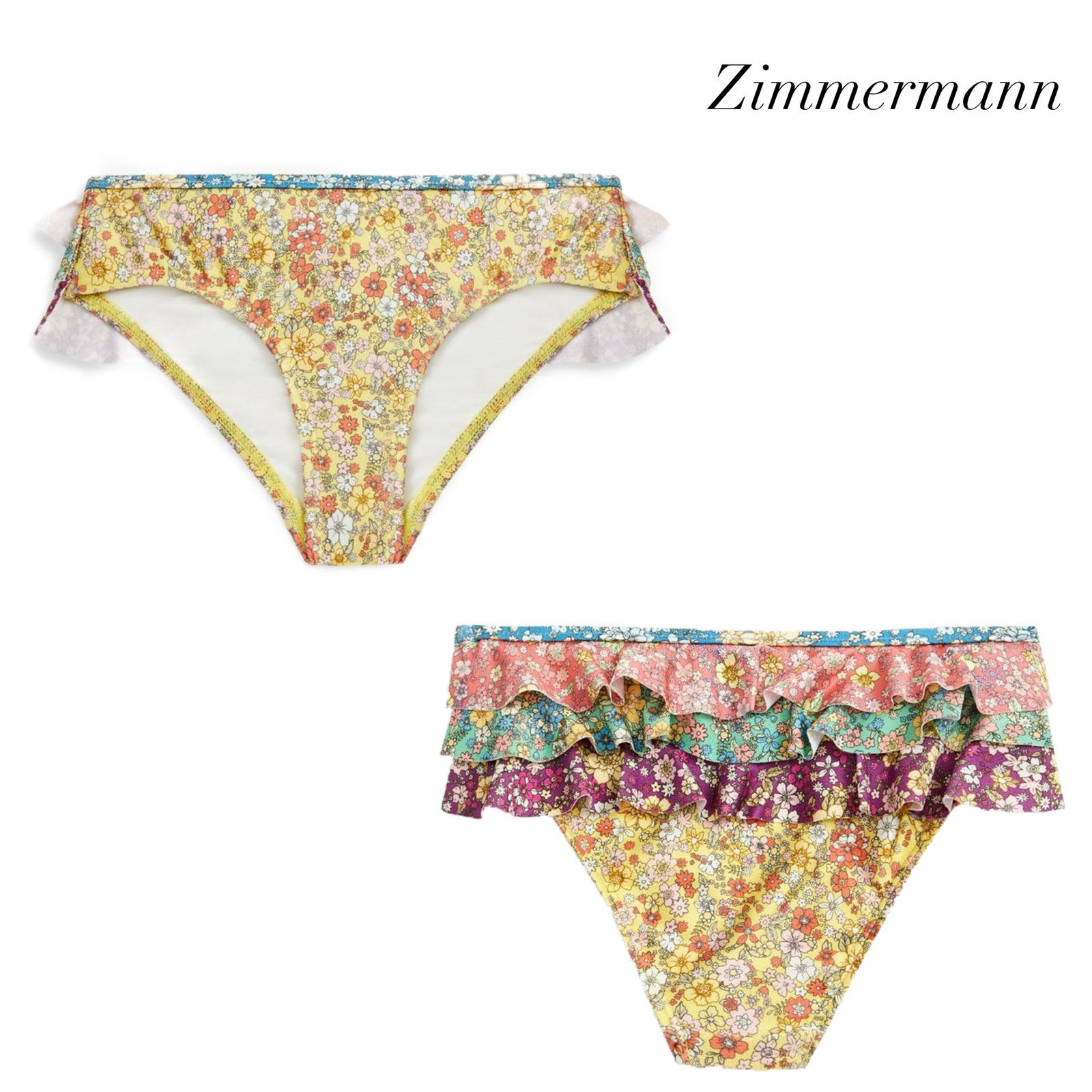 Zimmermann Kids Carnaby Ruffled Floral Print Bikini Swim Briefs NWT Size 1