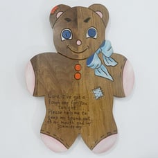 Vintage 80’s Teddy Bear Wooden Sign Wall Decor
