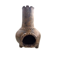 Vintage Handmade Clay Chiminea Candle Holder/Fire Pit With Rustic Design