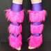 Pink Fur Leg Warmers Purple Striped Pants Fuzzy Fluffies Socks Cosplay Costume
