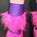 Pink Fur Leg Warmers Purple Striped Pants Fuzzy Fluffies Socks Cosplay Costume