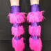 Pink Fur Leg Warmers Purple Striped Pants Fuzzy Fluffies Socks Cosplay Costume
